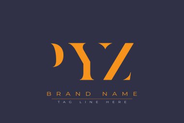 PYZ soyut harf logosu tasarımı. Bu logo üç soyut harf tarafından tasarlanmıştır..