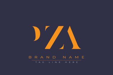 PZA soyut harf logosu tasarımı. Bu logo üç soyut harf tarafından tasarlanmıştır..