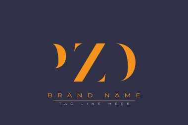 PZD soyut harf logosu tasarımı. Bu logo üç soyut harf tarafından tasarlanmıştır..