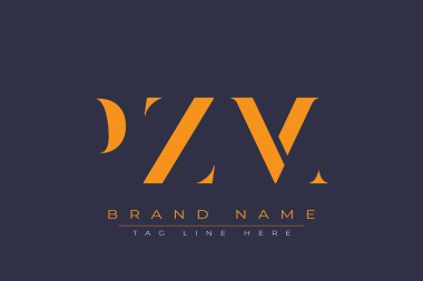 PZM soyut harf logosu tasarımı. Bu logo üç soyut harf tarafından tasarlanmıştır..