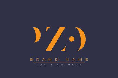 PZO soyut harf logosu tasarımı. Bu logo üç soyut harf tarafından tasarlanmıştır..