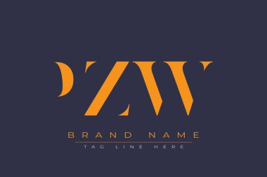 PZW soyut harf logosu tasarımı. Bu logo üç soyut harf tarafından tasarlanmıştır..