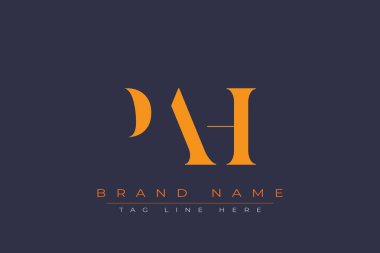 PAH soyut harf logosu tasarımı. Bu logo üç soyut harf tarafından tasarlanmıştır..