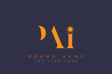 PaI soyut harf logosu tasarımı. Bu logo üç soyut harf tarafından tasarlanmıştır..