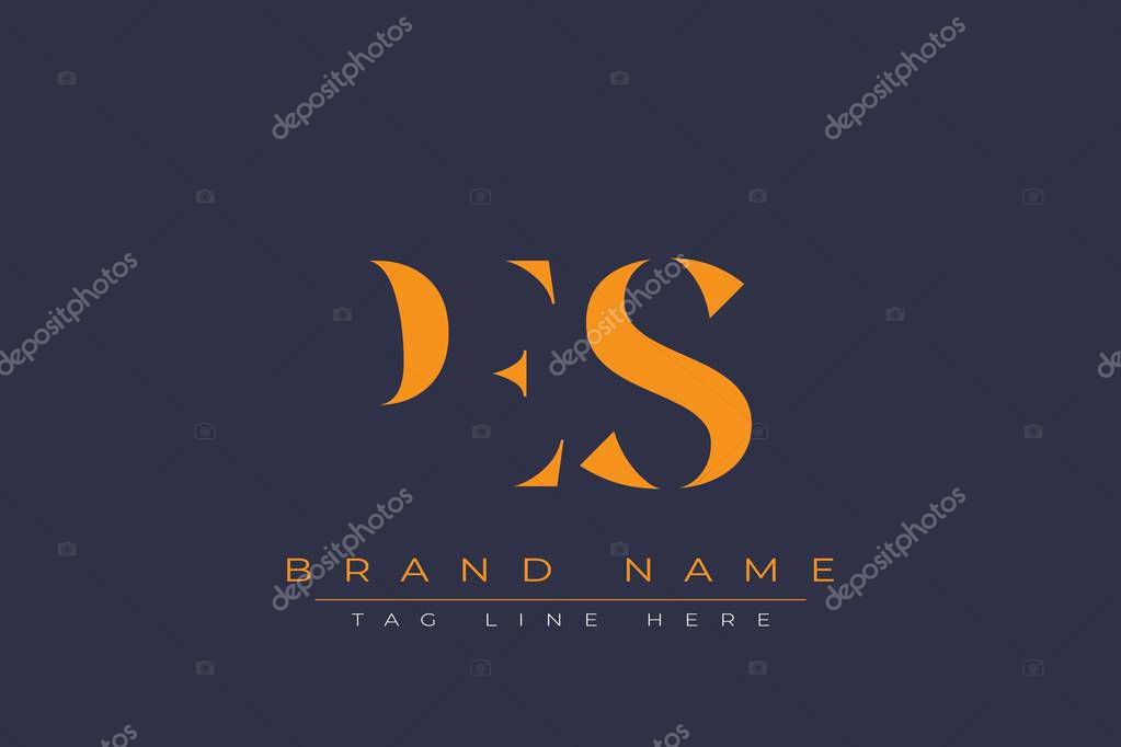 PES abstract letter logo design. This logo is designed by three abstract letters.