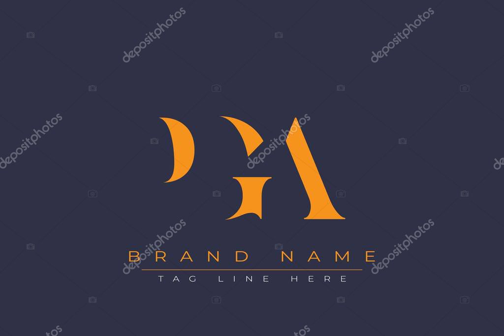 PGA abstract letter logo design. This logo is designed by three abstract letters.