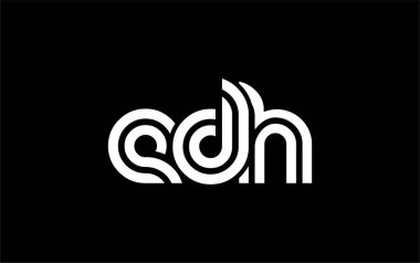 EDH Yaratıcı Eşsiz Modern Harf Logosu Tasarımı. Benzersiz bir harf dizaynına sahip stilize logo, soyut minimalist estetik ve modern cazibe sunar.