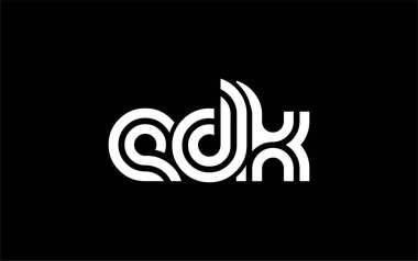EDK Yaratıcı Eşsiz Modern Harf Logosu Tasarımı. Benzersiz bir harf dizaynına sahip stilize logo, soyut minimalist estetik ve modern cazibe sunar.