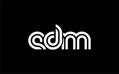 EDM Yaratıcı Eşsiz Modern Harf Logosu Tasarımı. Benzersiz bir harf dizaynına sahip stilize logo, soyut minimalist estetik ve modern cazibe sunar.