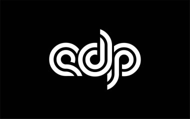 EDP Yaratıcı Eşsiz Modern Harf Logosu Tasarımı. Benzersiz bir harf dizaynına sahip stilize logo, soyut minimalist estetik ve modern cazibe sunar.