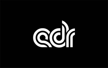 EDR Yaratıcı Eşsiz Modern Harf Logosu Tasarımı. Benzersiz bir harf dizaynına sahip stilize logo, soyut minimalist estetik ve modern cazibe sunar.