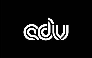 EDV Yaratıcı Eşsiz Modern Harf Logosu Tasarımı. Benzersiz bir harf dizaynına sahip stilize logo, soyut minimalist estetik ve modern cazibe sunar.