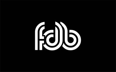 FDB Yaratıcı Eşsiz Modern Harf Logosu Tasarımı. Benzersiz bir harf dizaynına sahip stilize logo, soyut minimalist estetik ve modern cazibe sunar.