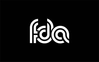 FDA Yaratıcı Eşsiz Modern Harf Logosu Tasarımı. Benzersiz bir harf dizaynına sahip stilize logo, soyut minimalist estetik ve modern cazibe sunar.