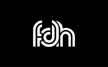 FDH Yaratıcı Eşsiz Modern Harf Logosu Tasarımı. Benzersiz bir harf dizaynına sahip stilize logo, soyut minimalist estetik ve modern cazibe sunar.
