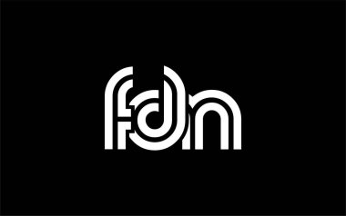 FDN Yaratıcı Eşsiz Modern Harf Logosu Tasarımı. Benzersiz bir harf dizaynına sahip stilize logo, soyut minimalist estetik ve modern cazibe sunar.