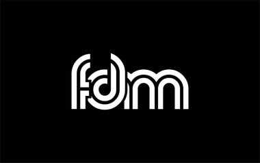 FDM Yaratıcı Eşsiz Modern Harf Logosu Tasarımı. Benzersiz bir harf dizaynına sahip stilize logo, soyut minimalist estetik ve modern cazibe sunar.