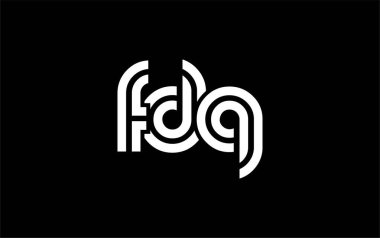 FDQ Yaratıcı Eşsiz Modern Harf Logosu Tasarımı. Benzersiz bir harf dizaynına sahip stilize logo, soyut minimalist estetik ve modern cazibe sunar.