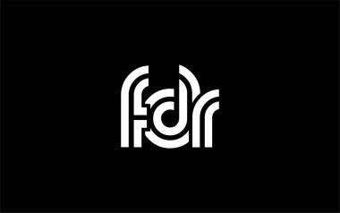 FDR Yaratıcı Eşsiz Modern Harf Logosu Tasarımı. Benzersiz bir harf dizaynına sahip stilize logo, soyut minimalist estetik ve modern cazibe sunar.