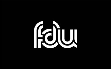 FDU Yaratıcı Eşsiz Modern Harf Logosu Tasarımı. Benzersiz bir harf dizaynına sahip stilize logo, soyut minimalist estetik ve modern cazibe sunar.