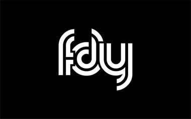 FDY Yaratıcı Eşsiz Modern Harf Logosu Tasarımı. Benzersiz bir harf dizaynına sahip stilize logo, soyut minimalist estetik ve modern cazibe sunar.