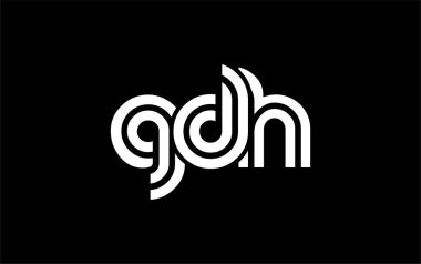 GDH Yaratıcı Eşsiz Modern Harf Logosu Tasarımı. Benzersiz bir harf dizaynına sahip stilize logo, soyut minimalist estetik ve modern cazibe sunar.