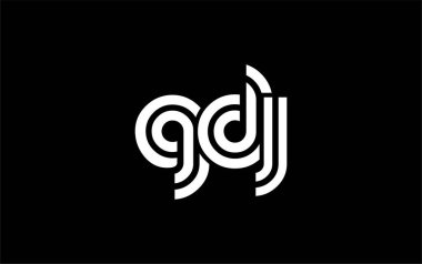 GDJ Yaratıcı Eşsiz Modern Harf Logosu Tasarımı. Benzersiz bir harf dizaynına sahip stilize logo, soyut minimalist estetik ve modern cazibe sunar.