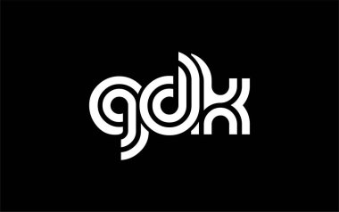 GDK Yaratıcı Eşsiz Modern Harf Logosu Tasarımı. Benzersiz bir harf dizaynına sahip stilize logo, soyut minimalist estetik ve modern cazibe sunar.