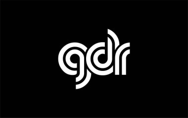 GDR Yaratıcı Eşsiz Modern Harf Logosu Tasarımı. Benzersiz bir harf dizaynına sahip stilize logo, soyut minimalist estetik ve modern cazibe sunar.