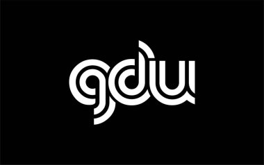 GDU Yaratıcı Eşsiz Modern Harf Logosu Tasarımı. Benzersiz bir harf dizaynına sahip stilize logo, soyut minimalist estetik ve modern cazibe sunar.