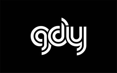 GDY Yaratıcı Eşsiz Modern Harf Logosu Tasarımı. Benzersiz bir harf dizaynına sahip stilize logo, soyut minimalist estetik ve modern cazibe sunar.