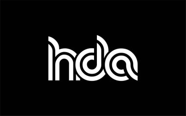 HDA Yaratıcı Eşsiz Modern Harf Logosu Tasarımı. Benzersiz bir harf dizaynına sahip stilize logo, soyut minimalist estetik ve modern cazibe sunar.