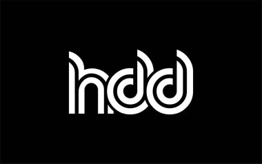 HDD Yaratıcı Eşsiz Modern Harf Logosu Tasarımı. Benzersiz bir harf dizaynına sahip stilize logo, soyut minimalist estetik ve modern cazibe sunar.