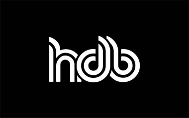 HDB Yaratıcı Eşsiz Modern Harf Logosu Tasarımı. Benzersiz bir harf dizaynına sahip stilize logo, soyut minimalist estetik ve modern cazibe sunar.