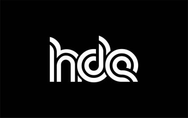 HDE Yaratıcı Eşsiz Modern Harf Logosu Tasarımı. Benzersiz bir harf dizaynına sahip stilize logo, soyut minimalist estetik ve modern cazibe sunar.