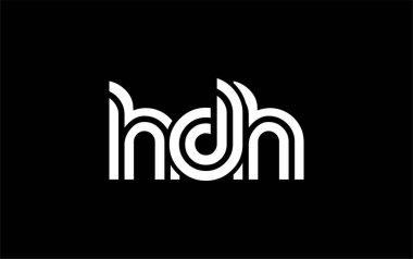 HDH Yaratıcı Eşsiz Modern Harf Logosu Tasarımı. Benzersiz bir harf dizaynına sahip stilize logo, soyut minimalist estetik ve modern cazibe sunar.