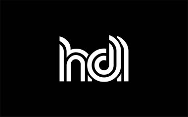 HDL Yaratıcı Eşsiz Modern Harf Logosu Tasarımı. Benzersiz bir harf dizaynına sahip stilize logo, soyut minimalist estetik ve modern cazibe sunar.