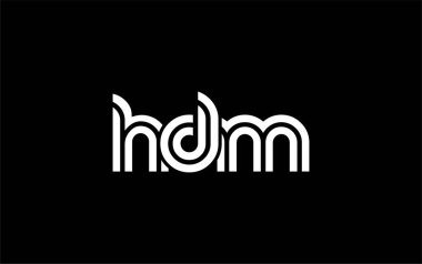 HDM Yaratıcı Eşsiz Modern Harf Logosu Tasarımı. Benzersiz bir harf dizaynına sahip stilize logo, soyut minimalist estetik ve modern cazibe sunar.
