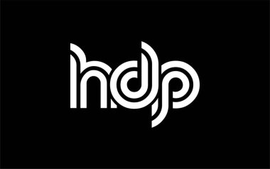 HDP Yaratıcı Eşsiz Modern Harf Logosu Tasarımı. Benzersiz bir harf dizaynına sahip stilize logo, soyut minimalist estetik ve modern cazibe sunar.