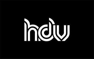 HDV Yaratıcı Eşsiz Modern Harf Logosu Tasarımı. Benzersiz bir harf dizaynına sahip stilize logo, soyut minimalist estetik ve modern cazibe sunar.