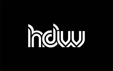 HDW Yaratıcı Eşsiz Modern Harf Logosu Tasarımı. Benzersiz bir harf dizaynına sahip stilize logo, soyut minimalist estetik ve modern cazibe sunar.
