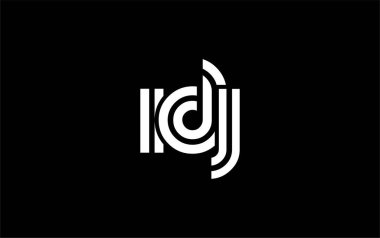IDJ Yaratıcı Eşsiz Modern Harf Logosu Tasarımı. Benzersiz bir harf dizaynına sahip stilize logo, soyut minimalist estetik ve modern cazibe sunar.