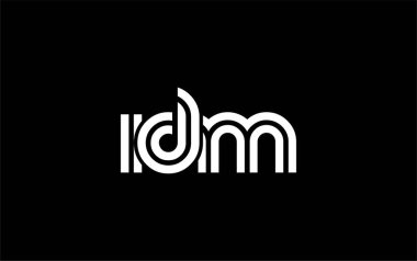 IDM Yaratıcı Eşsiz Modern Harf Logosu Tasarımı. Benzersiz bir harf dizaynına sahip stilize logo, soyut minimalist estetik ve modern cazibe sunar.
