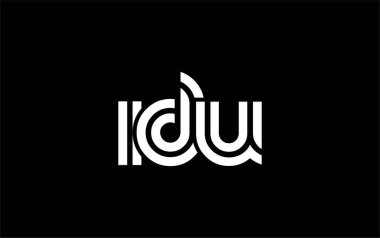 IDU Yaratıcı Eşsiz Modern Harf Logosu Tasarımı. Benzersiz bir harf dizaynına sahip stilize logo, soyut minimalist estetik ve modern cazibe sunar.