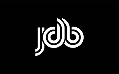 JDB Yaratıcı Eşsiz Modern Harf Logosu Tasarımı. Benzersiz bir harf dizaynına sahip stilize logo, soyut minimalist estetik ve modern cazibe sunar.