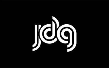 JDG Yaratıcı Eşsiz Modern Harf Logosu Tasarımı. Benzersiz bir harf dizaynına sahip stilize logo, soyut minimalist estetik ve modern cazibe sunar.