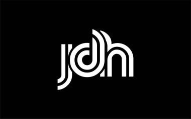 JDH Yaratıcı Eşsiz Modern Harf Logosu Tasarımı. Benzersiz bir harf dizaynına sahip stilize logo, soyut minimalist estetik ve modern cazibe sunar.