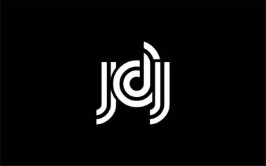 JDJ Yaratıcı Eşsiz Modern Harf Logosu Tasarımı. Benzersiz bir harf dizaynına sahip stilize logo, soyut minimalist estetik ve modern cazibe sunar.