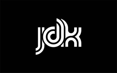 JDK Yaratıcı Eşsiz Modern Harf Logosu Tasarımı. Benzersiz bir harf dizaynına sahip stilize logo, soyut minimalist estetik ve modern cazibe sunar.
