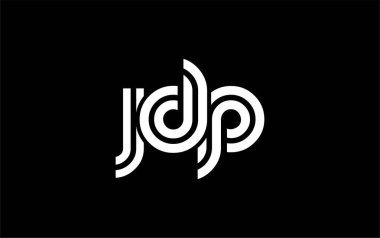 JDP Yaratıcı Eşsiz Modern Harf Logosu Tasarımı. Benzersiz bir harf dizaynına sahip stilize logo, soyut minimalist estetik ve modern cazibe sunar.
